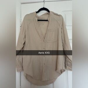 Aerie gauzy cover up Shirt